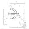 Neomounts FPMA-D750SILVER2 Monitora plecs 10-32 collas - gāzes atspere - Topfix - 180°-stop