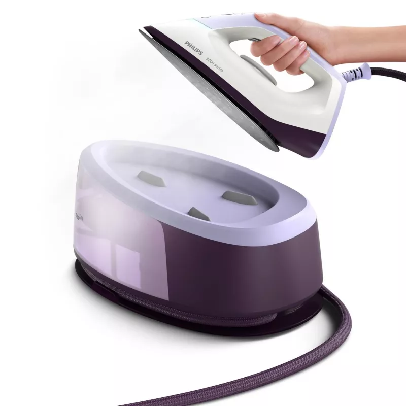 Philips 3000 series PSG3000/30 tvaika gludināšanas stacija 2400 W 1,4 L Keramikas zole Purpura, Balta