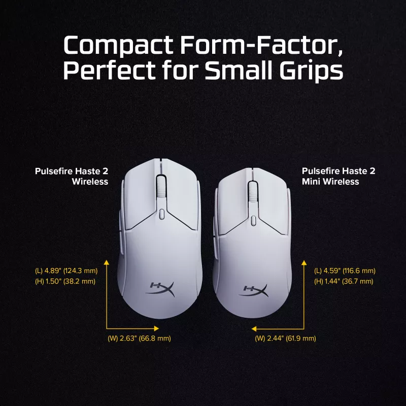 HyperX Pulsefire Haste 2 Mini - bezvadu spēļu pele (balta)