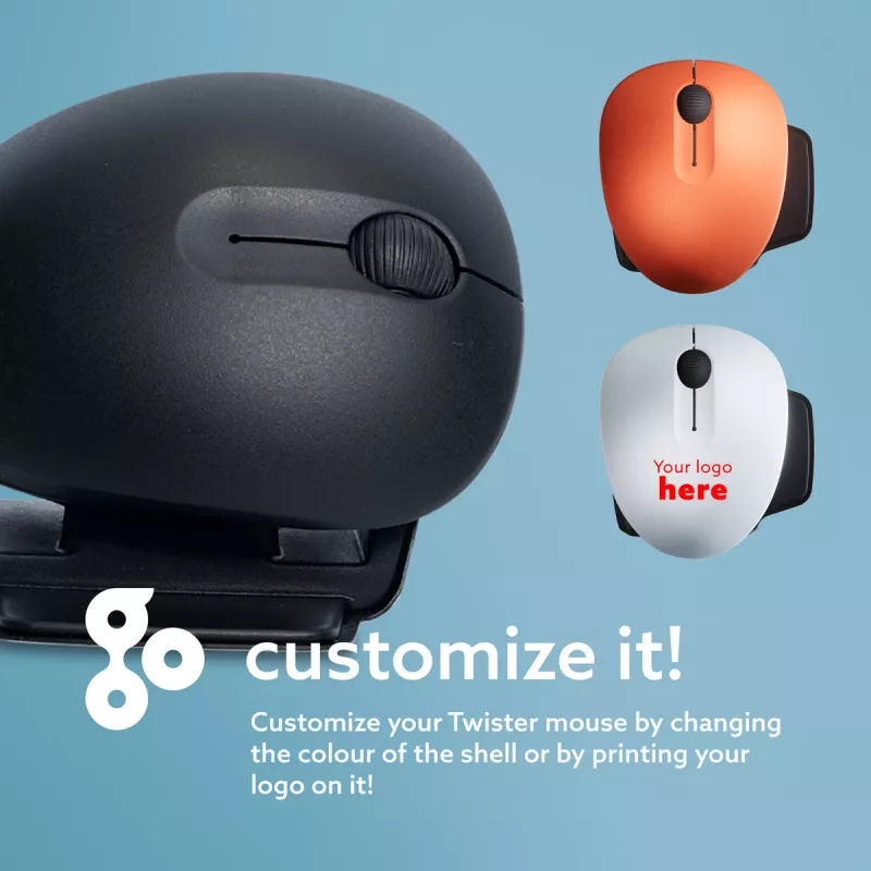 R-Go Tools Ergonomiskā pele R-Go Twister, ar pārtraukumu programmatūru, piemērota abām rokām pele abām rokām, salokāma, Bluetooth un vada