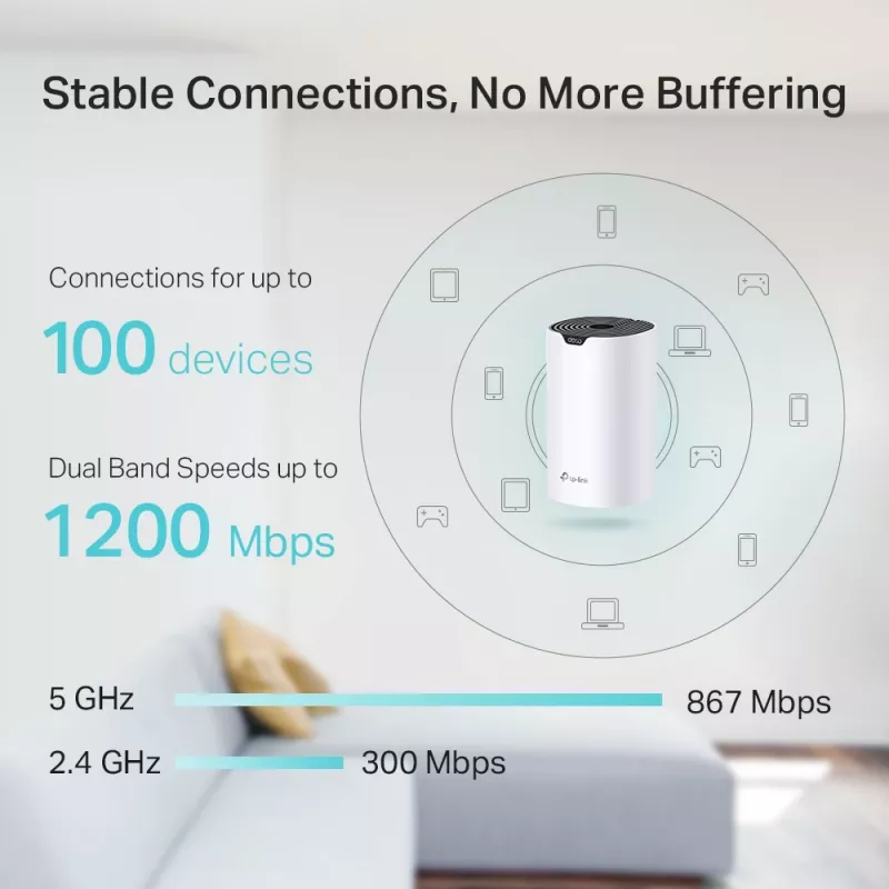 TP-Link AC1200 Whole Home Mesh Wi-Fi sistēma, 3 gab. komplekts