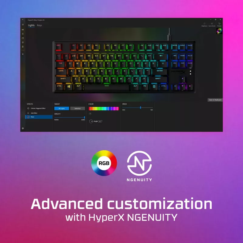 HyperX Alloy Origins Core - Mechanical Gaming tastatūra - HX Blue (US Layout)
