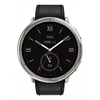 Amazfit Active 2 Premium 44 mm viedpulkstenis, melna āda (W2433EU1N)