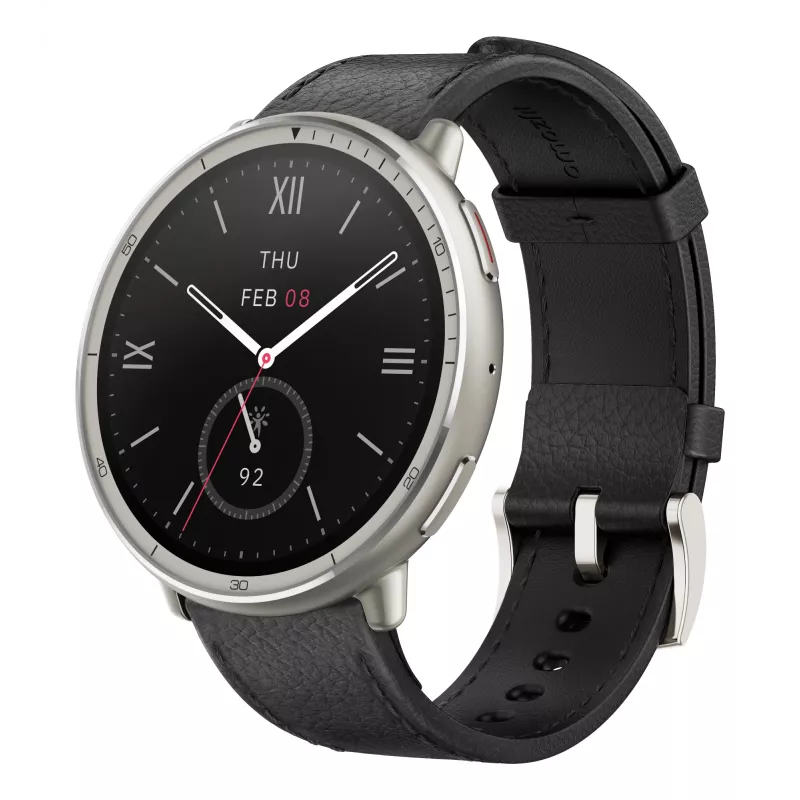 Amazfit Active 2 Premium 44 mm viedpulkstenis, melna āda (W2433EU1N)