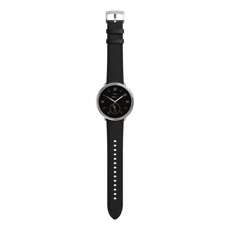 Amazfit Active 2 Premium 44 mm viedpulkstenis, melna āda (W2433EU1N)