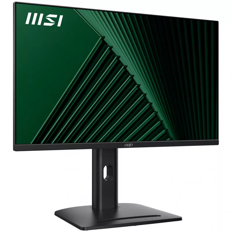 MSI PRO MP275PG 27 collu monitors, FHD (1920 x 1080), 100Hz, IPS, 1ms, 1x HDMI 1.4b, 1x DP 1.2a izeja, 1x D-Sub(VGA), iebūvēti skaļruņi, pretatspīduma, bez mirgošanas, samazināts zilās gaismas daudzums, TÜV sertificēts, VESA, Kensington, 4 virzienu regulē