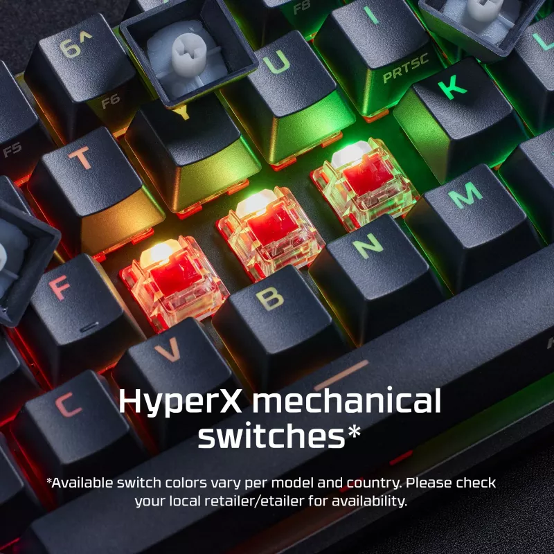 HyperX Alloy Origins 65 mehāniskā spēļu tastatūra HX Red vadu RGB