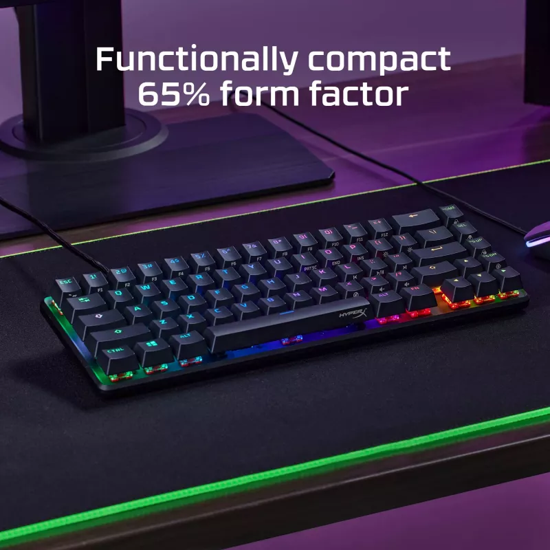 HyperX Alloy Origins 65 mehāniskā spēļu tastatūra HX Red vadu RGB