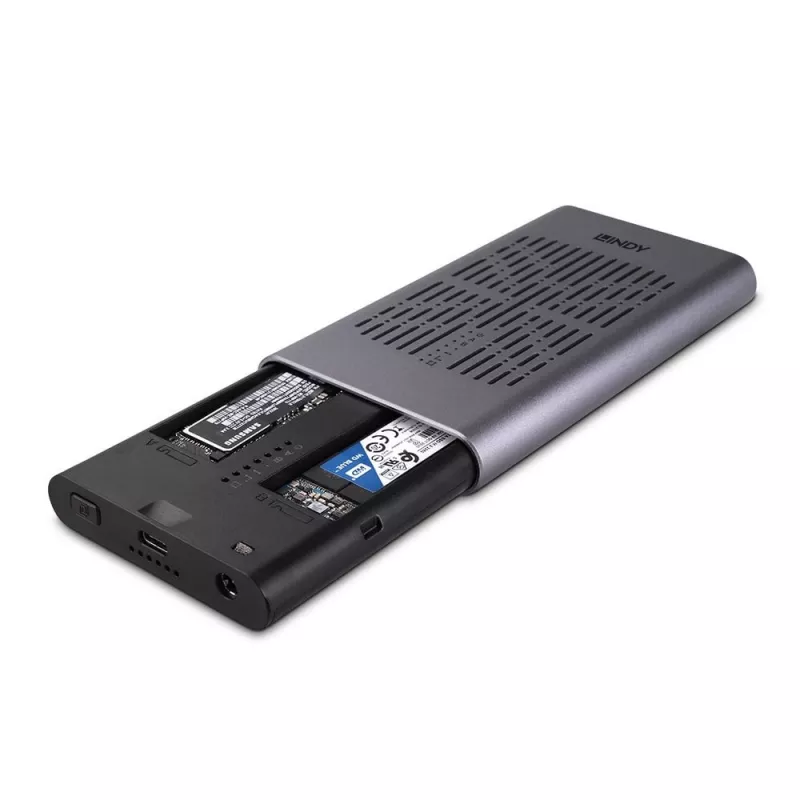 Lindy USB 3.2 Gen 2x2 Dual M.2 NVMe SSD korpuss ar klonēšanas funkciju