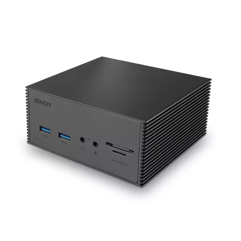 Lindy DST-Pro 101, USB-C klēpjdatora dokstacija ar 4K atbalstu un 100 W barošanas avotu