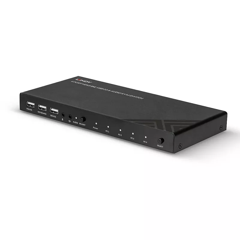 Lindy KVM slēdzis HDMI 18G USB 2.0 Audio 4 portu 4K Ultra HD