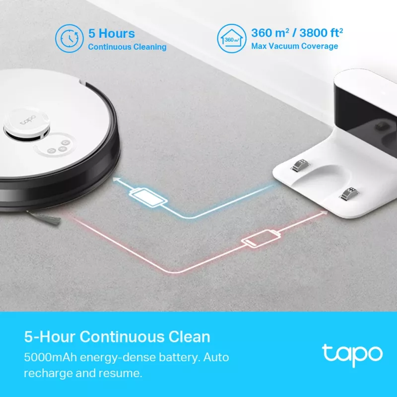 TP-Link Tapo LiDAR navigācijas robotu putekļu sūcējs un mazgātājs