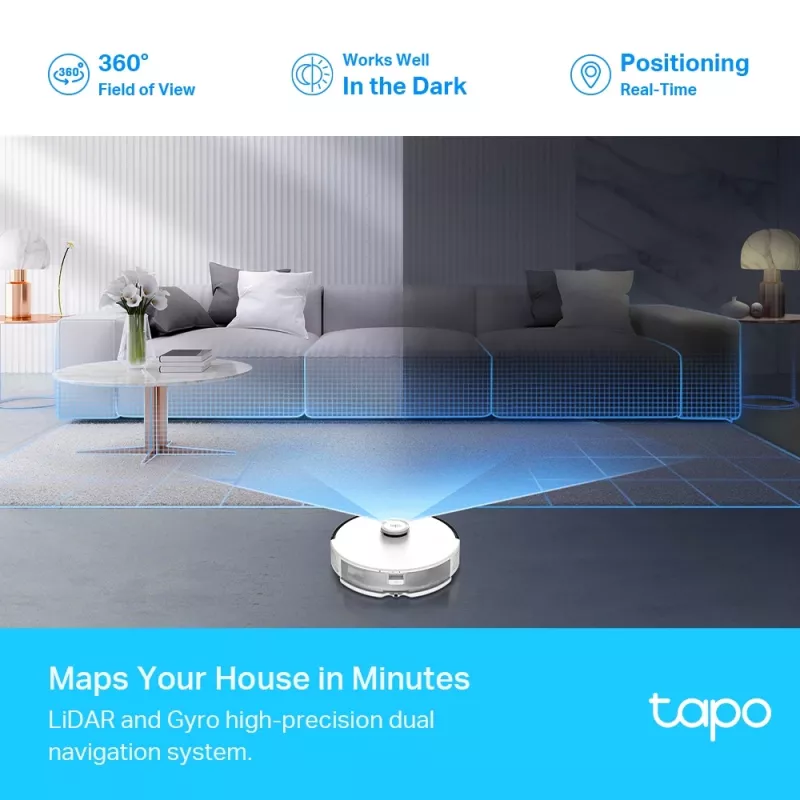 TP-Link Tapo LiDAR navigācijas robotu putekļu sūcējs un mazgātājs