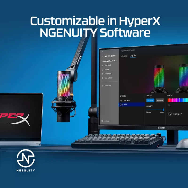 HyperX QuadCast 2 S - USB mikrofons (melns)