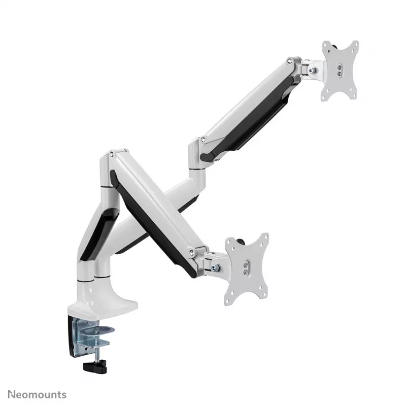 Neomounts NM-D750Dbalta Monitora statīvs 10-32 collas - gāzes atspere, Stiprinājums ar skavu/cauruļspraudni, 9 kg, 25.4 cm (10 collas), 81.3 cm (32 collas), 100 x 100 mm, Balts