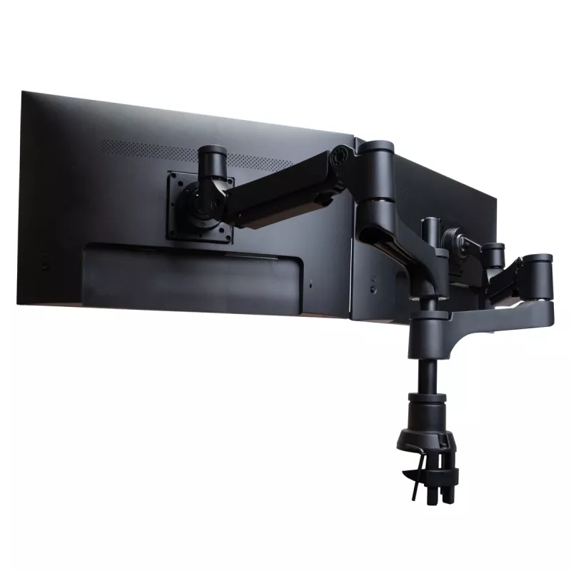 R-Go Tools Monitora statīvs R-Go Caparo Dual, diviem monitoriem, regulējams ar gāzes atsperi, 3-9 kg kravnesība, 100% apļveida, melns