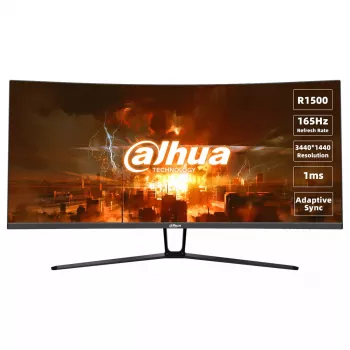 Dahua Technology LM34-E330C datora monitors 86,4 cm (34 collas) 3440 x 1440 pikseļi UltraWide Quad HD LCD melns, sarkans