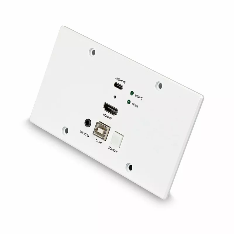 Lindy 150m Cat.6 HDMI 4K60 & Type C HDBaseT EU sienas plates KVM paplašinātājs, raidītājs