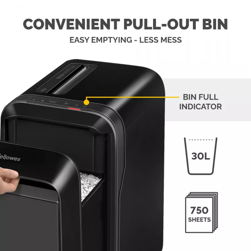 Fellowes LX Series Powershred LX220 papīra smalcinātājs 65 dB Melns