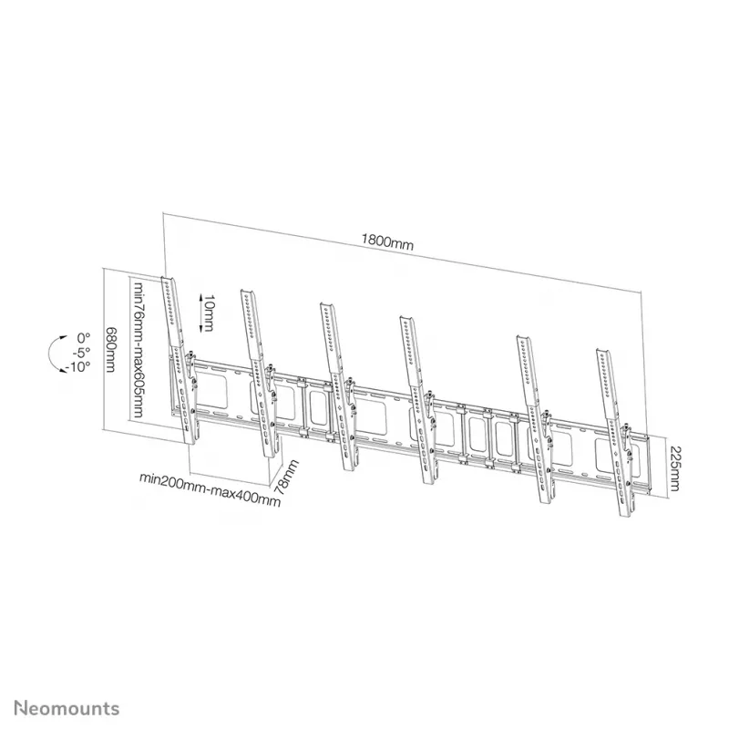 Neomounts NS-WMB300PMelns Menuboard wall mount 40-52 inch - tiltable - portrait