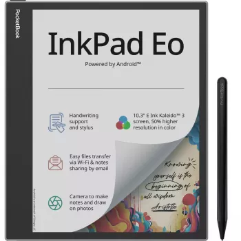 E-grāmatu lasītājs PocketBook InkPad Eo 10.3 collas 64 GB Wi‑Fi — 10.3 collu E Ink Kaleido, skārienjūtīgs ekrāns, MicroSD