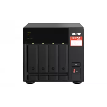 QNAP TS-473A NAS Tornis Ryzen Embedded V1500B 8 GB DDR4 0 TB QNAP Turbo System Melns