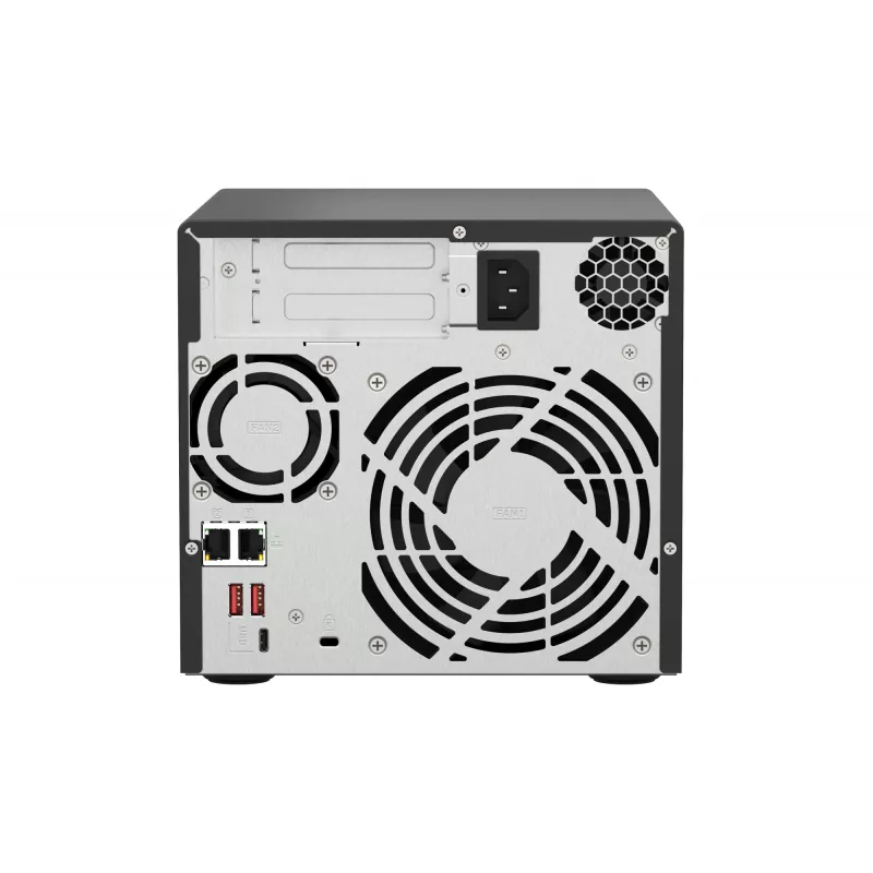 QNAP TS-473A NAS Tornis Ryzen Embedded V1500B 8 GB DDR4 0 TB QNAP Turbo System Melns