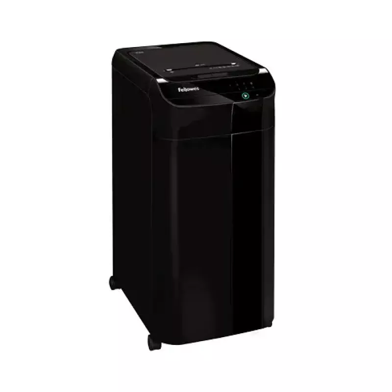 Papīra smalcinātājs Fellowes 100135793 — konfeti griezums 4 x 38 mm, 68 L grozs, melns