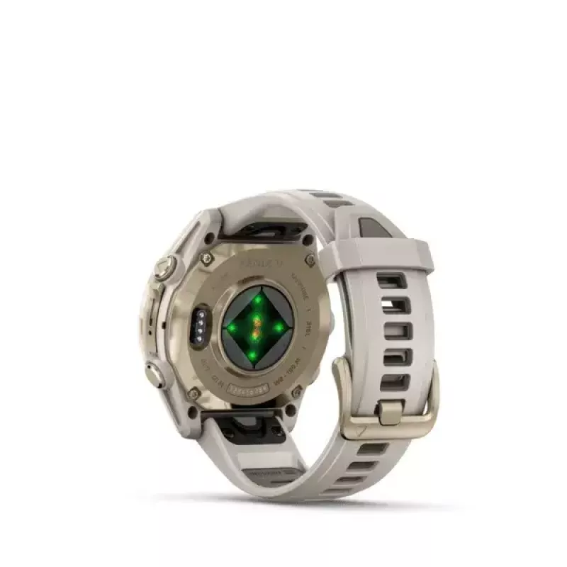 Viedpulkstenis GARMIN fenix 8 Gold — 43 mm, AMOLED 1.3 collas, safīrs, 10 ATM, GPS/GLONASS/BeiDou/Galileo, 32 GB, 10 dienu akumulators