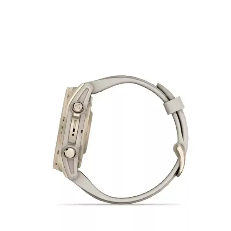 Viedpulkstenis GARMIN fenix 8 Gold — 43 mm, AMOLED 1.3 collas, safīrs, 10 ATM, GPS/GLONASS/BeiDou/Galileo, 32 GB, 10 dienu akumulators