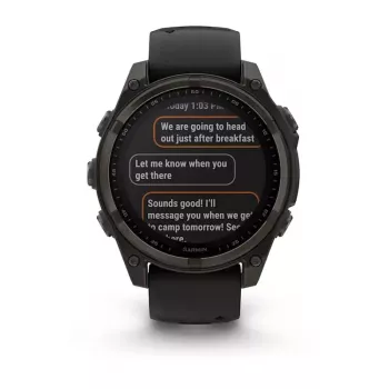 Sporta viedpulkstenis GARMIN fenix 8 Black — 51 mm korpuss, safīra stikls, Solar, GPS, 32 GB, 10 ATM, 1,3 collu displejs