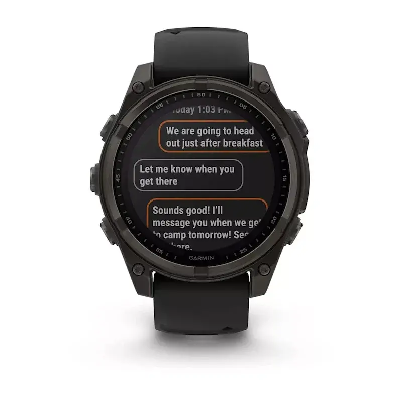 Sporta viedpulkstenis GARMIN fenix 8 Black — 51 mm korpuss, safīra stikls, Solar, GPS, 32 GB, 10 ATM, 1,3 collu displejs