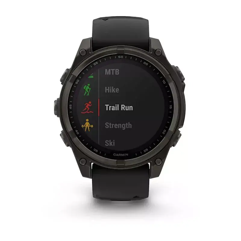 Sporta viedpulkstenis GARMIN fenix 8 Black — 51 mm korpuss, safīra stikls, Solar, GPS, 32 GB, 10 ATM, 1,3 collu displejs
