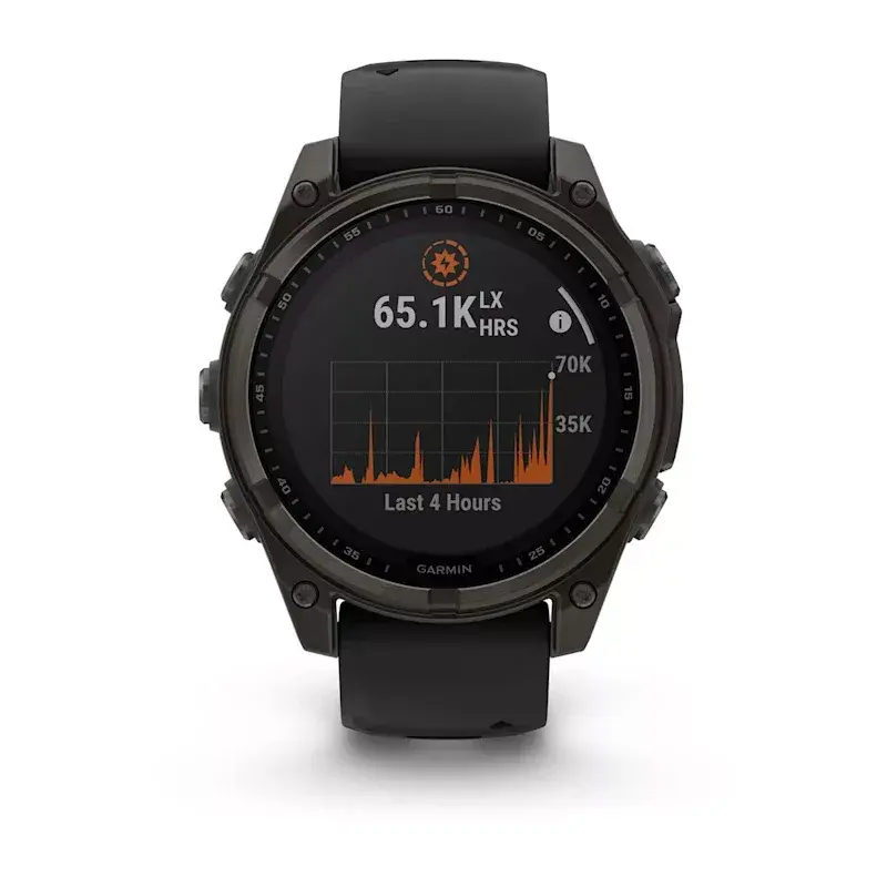 Sporta viedpulkstenis GARMIN fenix 8 Black — 51 mm korpuss, safīra stikls, Solar, GPS, 32 GB, 10 ATM, 1,3 collu displejs