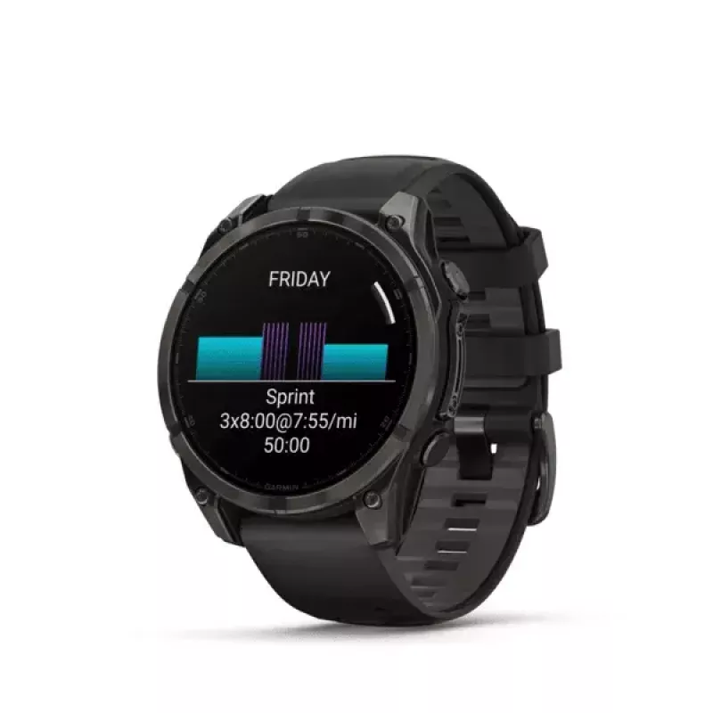 Sporta viedpulkstenis GARMIN fenix 8 Black, 47 mm korpuss, AMOLED 1,4 collas, safīra stikls, GPS/GLONASS/Galileo, 16 dienu akumulators