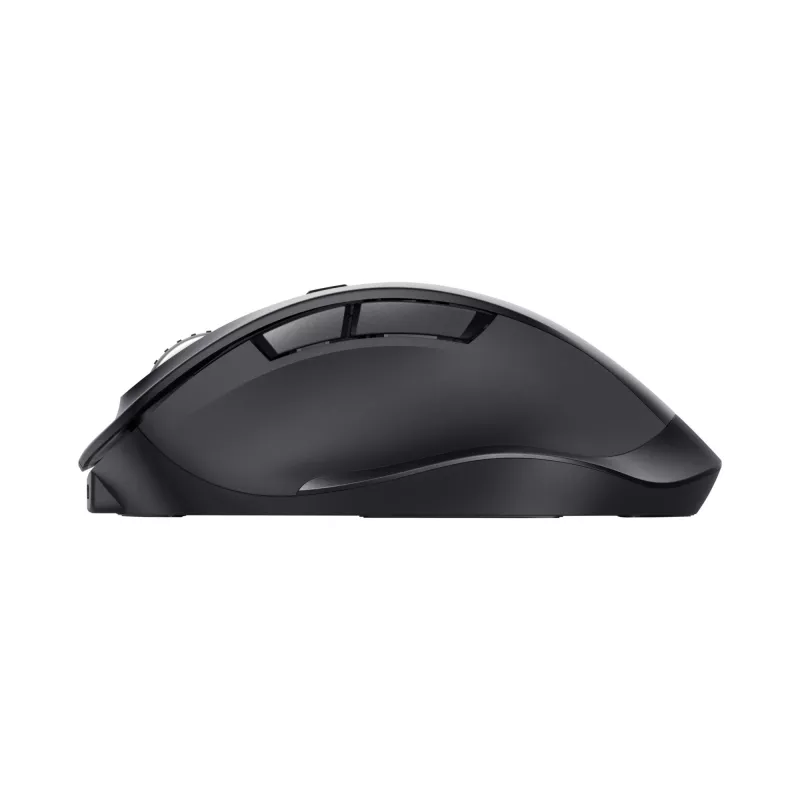 TRUST Fyda Office labās rokas bezvadu pele — RF + Bluetooth, optiska 2400 DPI, 6 pogas, melna