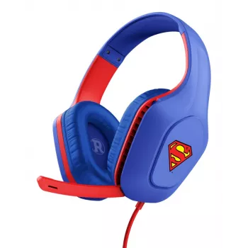 Trust GXT 415SM Zirox austiņas ar vadu, galvas lentes tips, spēlēm, zilas, sarkanas