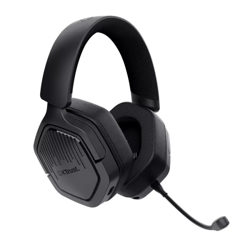 Austiņas TRUST GXT 493PS Carus — vadu un bezvadu (Bluetooth), apkārtauss, galvas stiprinājums, 20–20000 Hz, 1,2 m, melnas