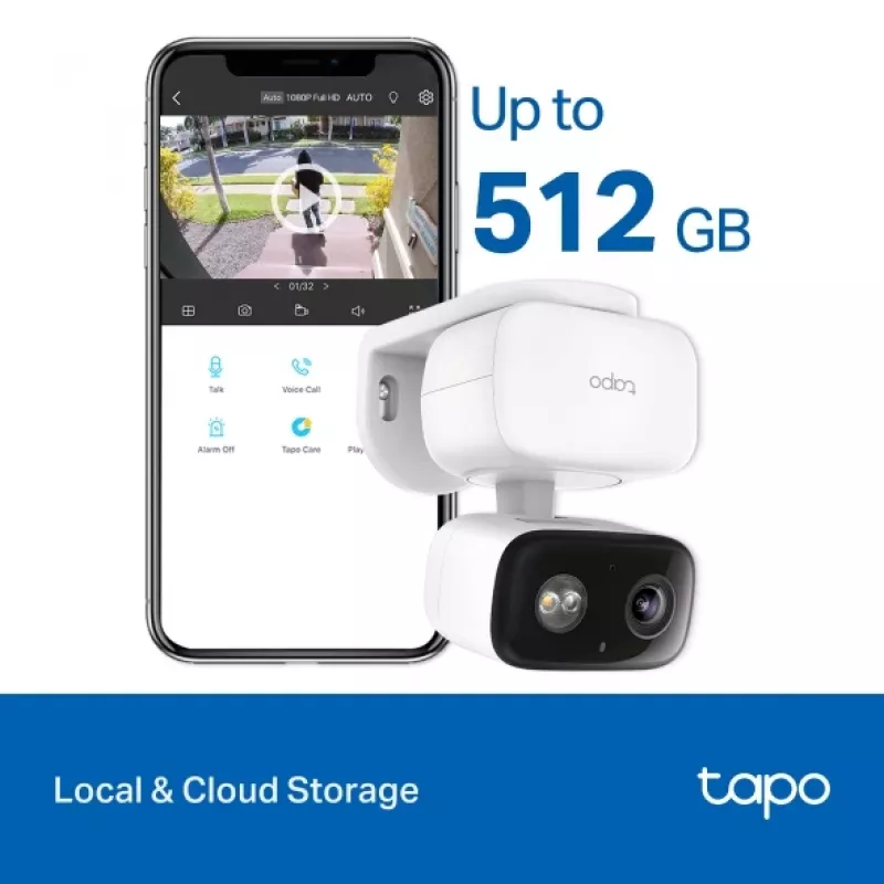 Novērošanas kamera TP-LINK Tapo C206 – iekštelpām/ārtelpām 1080p HD, panoramēšana un slīpums, nakts redzamība, divvirzienu audio