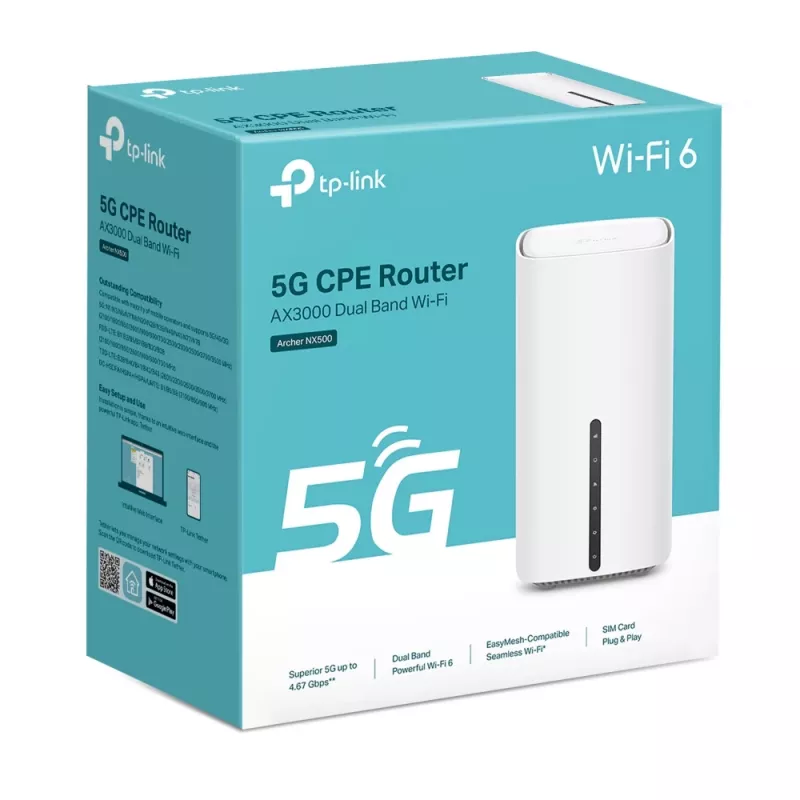 TP-Link Archer NX500 bezvadu maršrutētājs Gigabit Ethernet Divjoslu (2,4 GHz / 5 GHz) 5G Balts