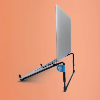R-Go Tools Portatīvā datora statīvs R-Go Steel Travel, ergonomisks un salokāms, piemērots 10–22 collu portatīvajiem datoriem, melns