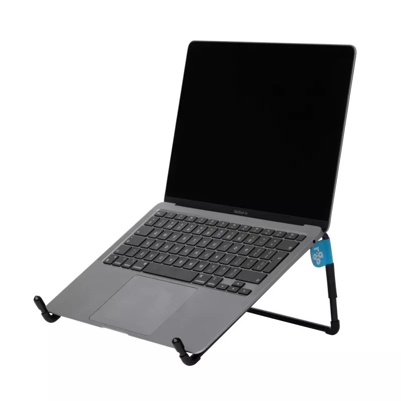 R-Go Tools Portatīvā datora statīvs R-Go Steel Travel, ergonomisks un salokāms, piemērots 10–22 collu portatīvajiem datoriem, melns