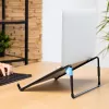 R-Go Tools Portatīvā datora statīvs R-Go Steel Travel, ergonomisks un salokāms, piemērots 10–22 collu portatīvajiem datoriem, melns