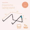 R-Go Tools Portatīvā datora statīvs R-Go Steel Travel, ergonomisks un salokāms, piemērots 10–22 collu portatīvajiem datoriem, melns