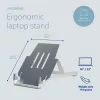 R-Go Tools klēpjdatora statīvs R-Go Riser Basic, salokāms un regulējams klēpjdatora pacēlājs, alumīnija, sudrabots