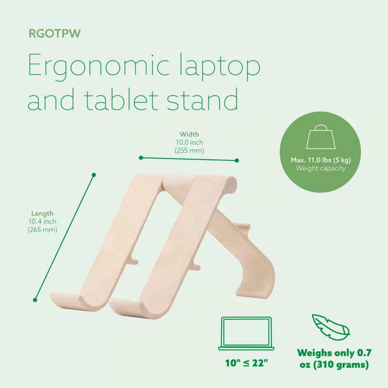 R-Go Tools portatīvā datora un planšetdatora statīvs R-Go Treepod, ergonomisks un modulārs, regulējams, bio bāzēts