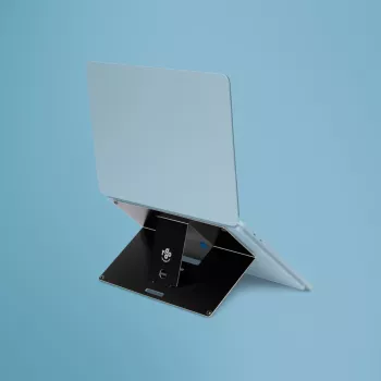 R-Go Tools Klēpjdatora statīvs R-Go Riser Attachable, regulējams, integrēts klēpjdatorā, alumīnija, melns