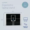 R-Go Tools Klēpjdatora statīvs R-Go Riser Attachable, regulējams, integrēts klēpjdatorā, alumīnija, melns