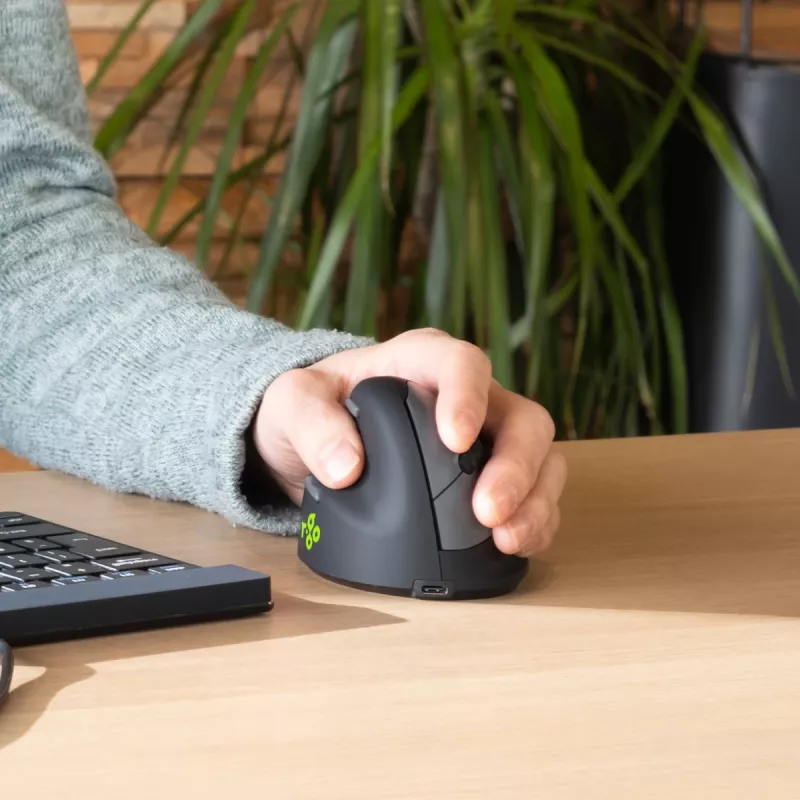R-Go Tools Ergonomic pele R-Go HE Break ar pārtraukumu programmatūru, vidēja (rokas izmērs 165-185 mm), kreisās rokas, Bluetooth, melna