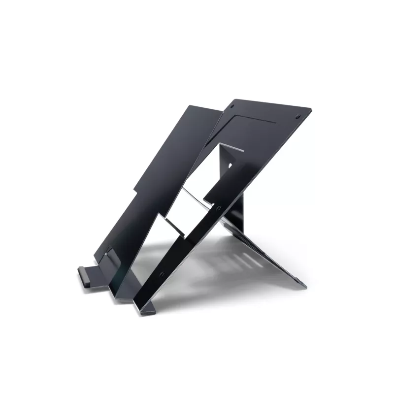 R-Go Tools klēpjdatora statīvs R-Go Riser Document, ergonomisks, salokāms un regulējams statīvs ar dokumentu turētāju, melns